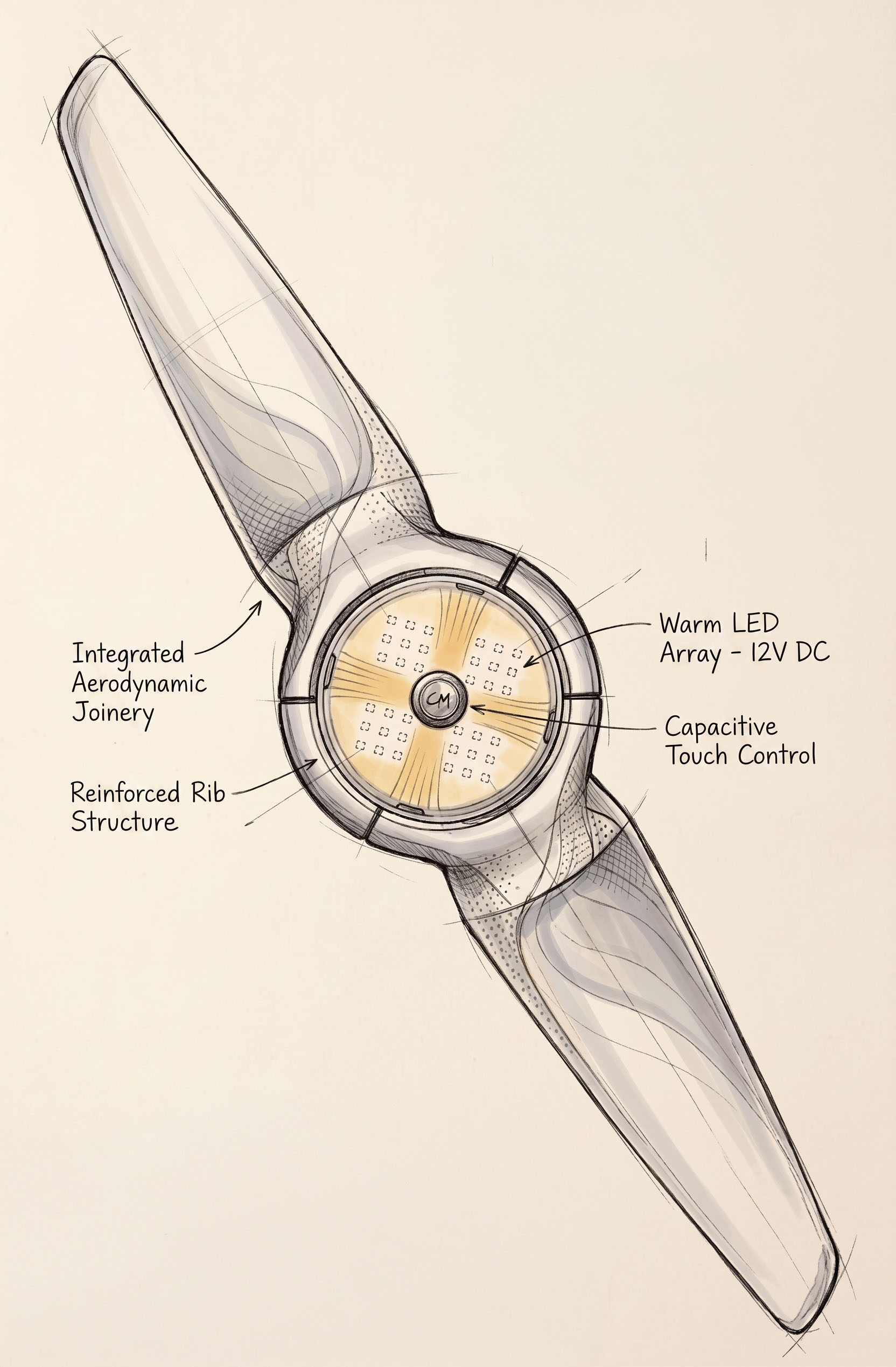 IC AIR — annotated design sketch